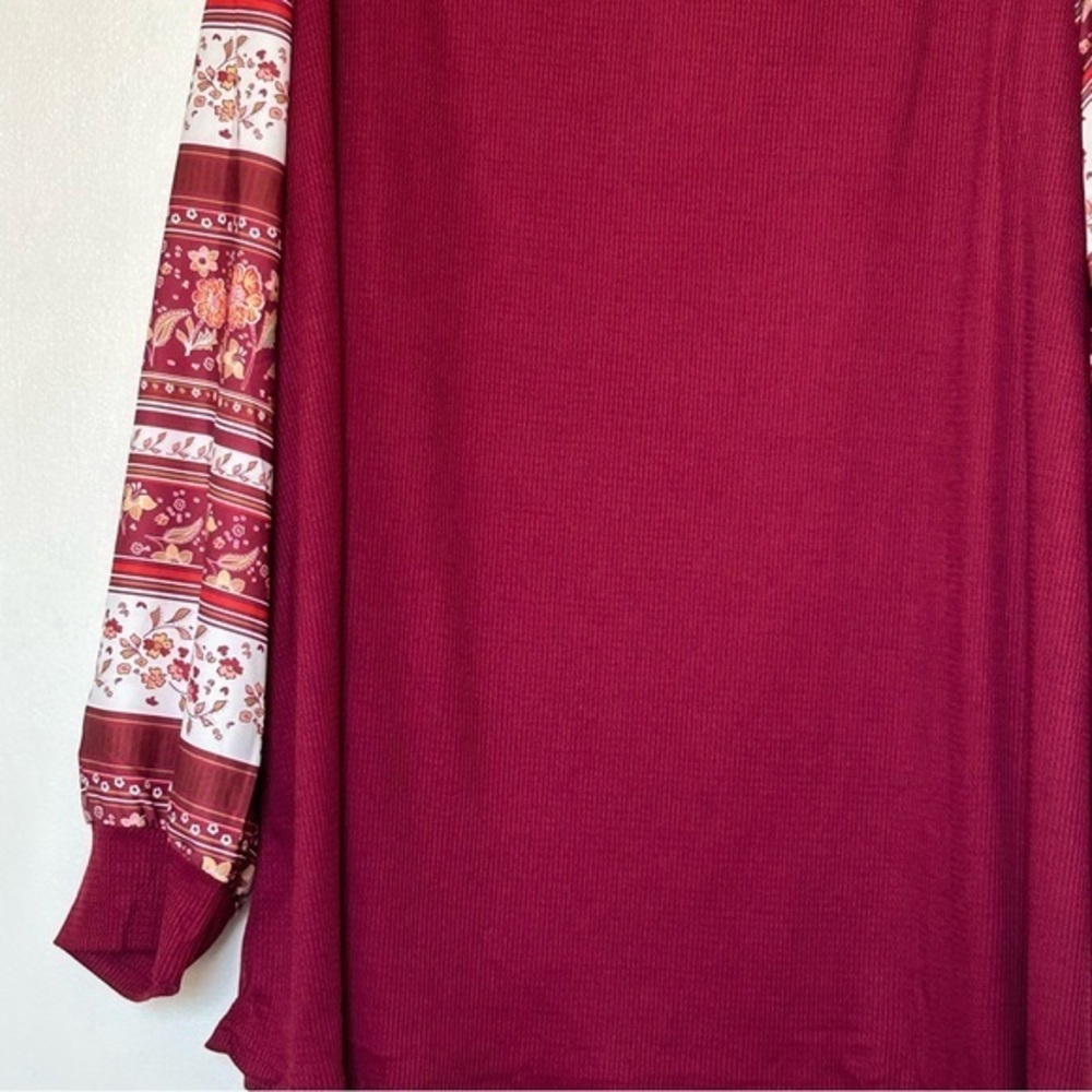 BloomChic NWT Boho Print Patchwork Crew Neck Sweatshirt- Size 26 - Picture 6 of 15
